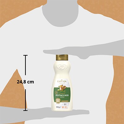 Carte D’Or Crema de Pistacho botella 900g - La Crema de Pistacho Carte D’Or destaca por su auténtico sabor y cremosidad, ayudando a los chefs a transformar sus postres en obras maestras.